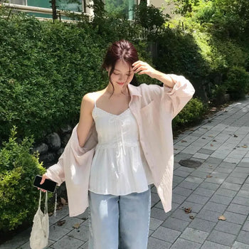 Loose-fit Striped Button-down Long-sleeve Shirt