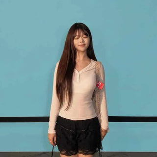Slim Fit Plain Button Casual Daily Long Sleeve T-shirt