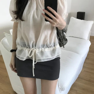 Powder Off-Shoulder Blouse (3 colors)