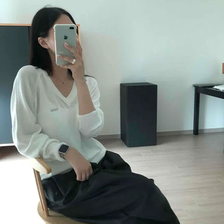 Loose-fit Plain Long-sleeve Casual