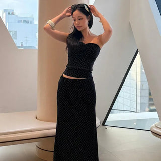 Urban Dot Low-Rise Maxi Long Skirt