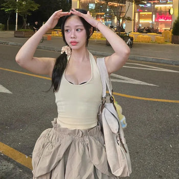 Dumpling pocket string balloon mini skirt