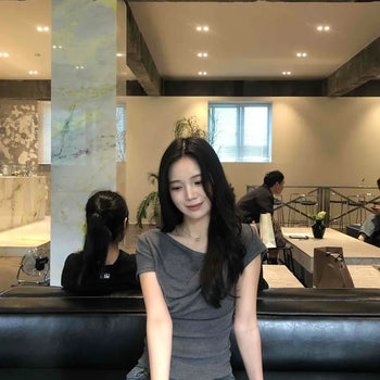Slim Fit Plain Drape Fitted Short Sleeve T-Shirt