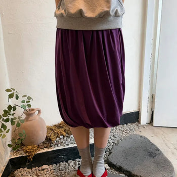 Cool Shirred Layered Balloon Elastic Skirt