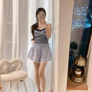 String Stripe Wide Relaxed Fit Daily Shorts