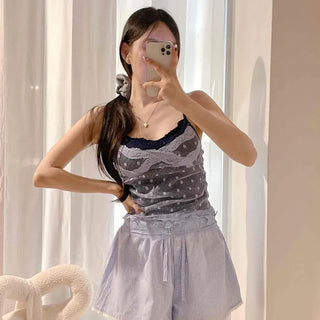Slim Fit Dot Feminine Casual Sleeveless