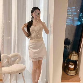 Slim Fit Straight H-Line Feminine Mini Skirt