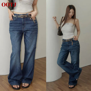 Slise denim wide bootcut pants