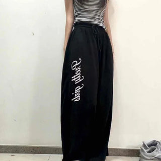 String Lettering Wide Loose Fit Daily Training Bottoms