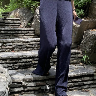 Linty Pleated Elastic Waist Pants