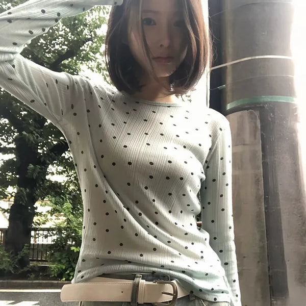 Fab Dot See-through Layered Long Sleeve Tee