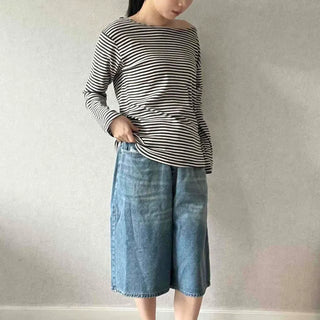 Low-Washed Wide Loose Fit Daily Shorts