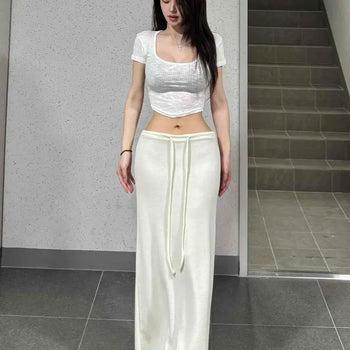String H-Line Straight Loose Fit Daily Long Skirt