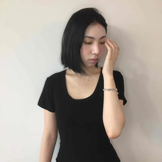 Leucy Plain Slim Fit Daily Short Sleeve T-shirt