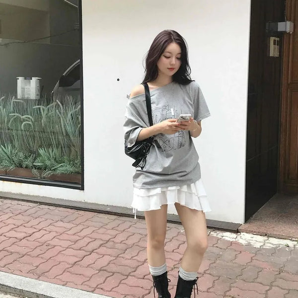 Frill Shirred Tiered A-Line Daily Mini Skirt