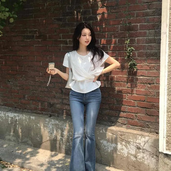 Sebel Loose Fit Plain Button Short Sleeve Casual Blouse
