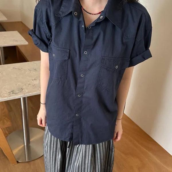 [UNISEX] Nasty Snap Short Sleeve Shirt