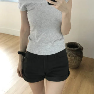 J Off-shoulder T-shirt (2 colors)
