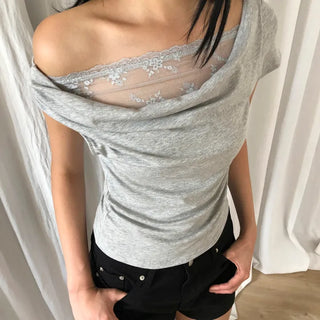 Elnan One-Shoulder Short Sleeve T-shirt