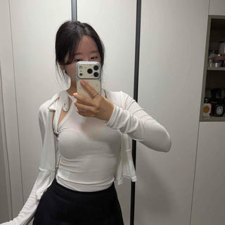 Single Button Plain Slim Fit Long Sleeve Cardigan