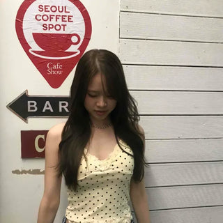Dot Strap Slim Fit Sleeveless Top