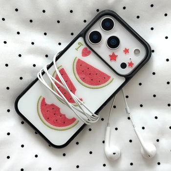 [+MagSafe/Galaxy] Watermelon White Case Fruit MagSafe Epoxy Case Custom-made