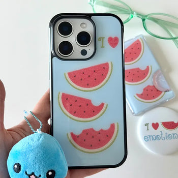 [+MagSafe/Galaxy] Watermelon Blue Case Fruit MagSafe Epoxy Case Custom-Made