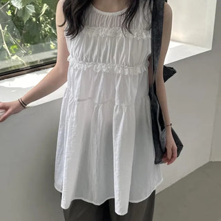Deli Shirred Layered Sleeveless Dress