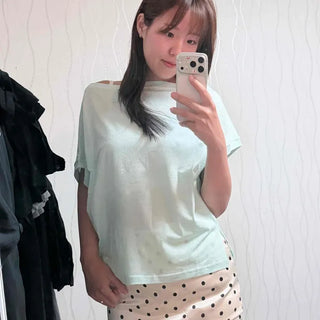 Dot Zipper Straight Slim Fit Mini Skirt