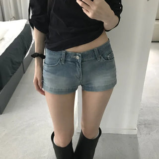 Betty Denim Slit Shorts (one color)