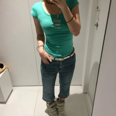Basic denim capri pants