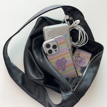 [+MagSafe/Galaxy] Grape Silver Frame Epoxy Case Fruit Stripe In-house Design