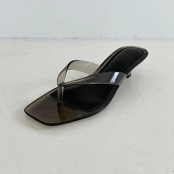 Clear jelly flip-flop heels  Jelly shoes summer flip-flop heels sandals dress shoes