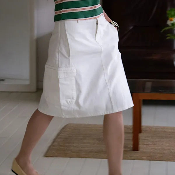 Utility Cargo Pocket H-Line Midi Skirt
