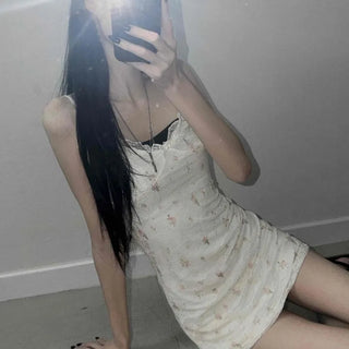 *Lined* Lemon Rose Lace Embroidered Mini Dress