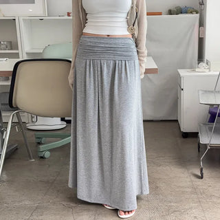Seine Folding Shirred Long Skirt
