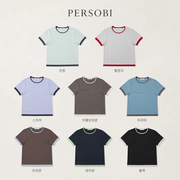 Bead Layered Crop Short Sleeve Tee