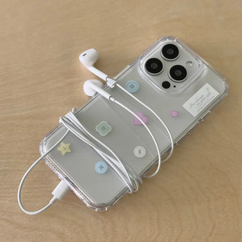 Cute Button Transparent Case Cute Button