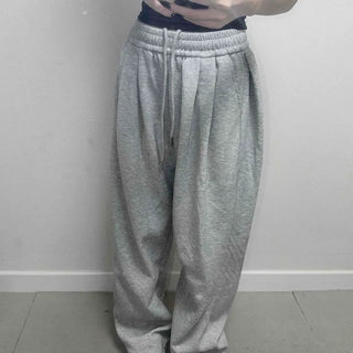 Shirred String Pintuck Oversized Wide Long Pants