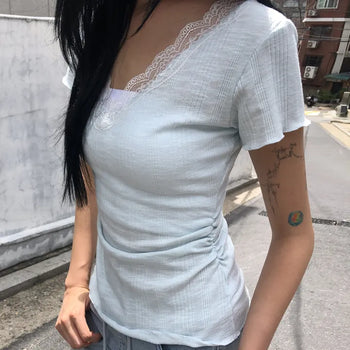 Milke Lace Short Sleeve T-shirt
