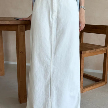 26SS Beaded Cotton Straight Long Skirt