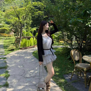 Wrap Slim Fit Plain Long Sleeve Cardigan