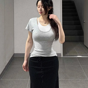 Slim Fit Plain Short Sleeve Basic T-shirt