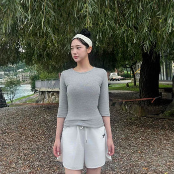 Slim Fit Plain Short Sleeve Daily T-shirt