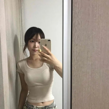 Stretchy Modal Cap Sleeve Delicate Fit Crop Short Sleeve Tee