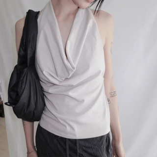 DRAPE NECK SLEEVELESS