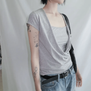 [Set] HALTER LAYERED TEE SET