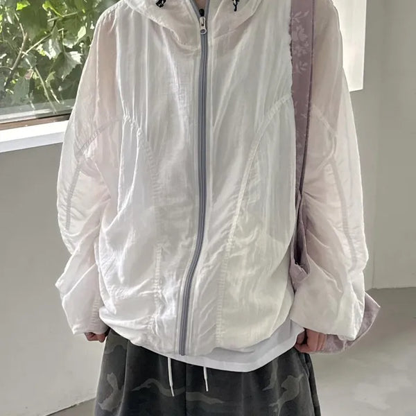 [UNISEX] Bonbon Shirred Windbreaker Jumper