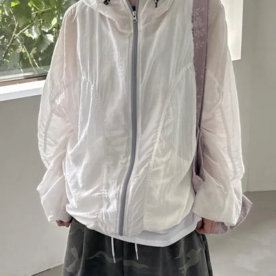 [UNISEX] Bonbon Shirred Windbreaker Jumper