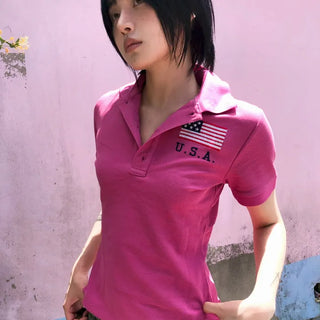 Vintage Flag Slim Polo Tee